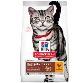 Hill's Science Plan Feline Adult Hairball & Indoor - против космени топки, котки живеещи на закрито - 0,300kg 