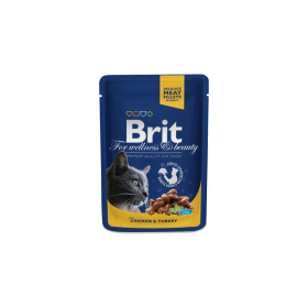 Brit Premium пауч за котки с пилешко и пуешко 12 бр. х 100 гр.