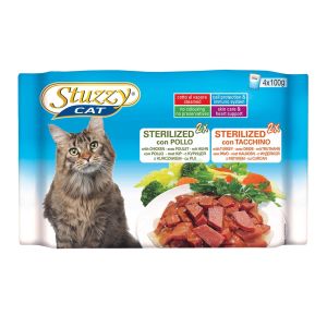 Stuzzy Cat Sterilised Chicken & Turkey - паучове за кастрирани котки с пиле и пуйка - 4бр. х 100 гр.