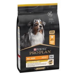 PRO PLAN ALL SIZE LIGHT& STERILISED 3 kg - пълноценна суха храна за кастрирани кучета и кучета, склонни към напълняване или с наднормено тегло, с пилешко -3 кг