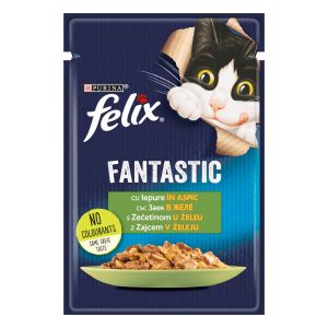 Felix Fantastic - мокра храна за котки - пауч със заек в желе 85гр