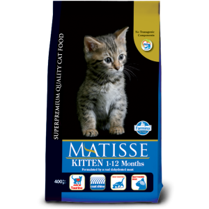 MATISSE KITTEN 400 g –  пълноценна и балансирана суха храна за котенца и бременни или кърмещи котки