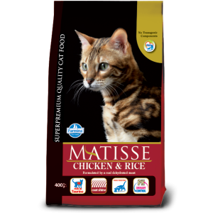 MATISSE CHICKEN & RICE 32/11 - 10 кг - Пълноценна и балансирана храна за котки над 1 година с чувствителна храносмилателна система