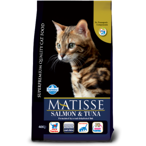 MATISSE  SALMON&TUNA 400 g - пълноценна суха храна за котки в зряла възраст със сьомга и риба тон