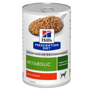 Hill's PRESCRIPTION DIET Metabolic - лечебна мокра храна за кучета с наднормено тегло, консерва с пилешко 