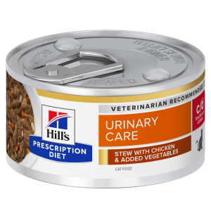 Hill's PRESCRIPTION DIET c/d Urinary Stress STEW - лечебна мокра храна за котки с уринарни проблеми, идиопатичен цистит, консерва задушено пилешко със зеленчуци - лечебни мокра храна за котка, консерва 