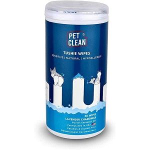 PET Clean Tushie Wipes for Dogs & Cats - кърпи за почистване на аналната област за кучета и котки - 50 бр в кутия