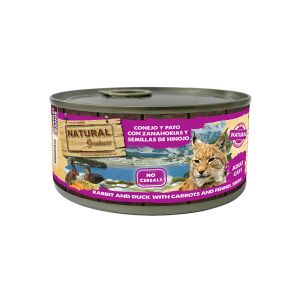 Natural Greatness Cat tin with Rabbit and Duck -  Мокра храна за котка със Заек и Патица, моркови и семена от копър, консерва185 гр