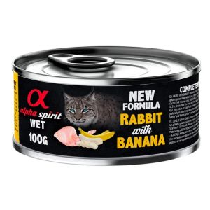 Alpha Spirit Cat Rabbit with Banana - консерва за котка със заек и банан 100 гр