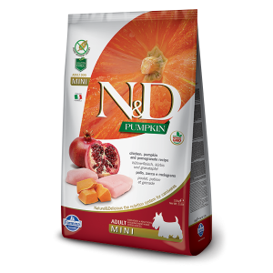 N&D Pumpkin Chicken&Pomegranate Adult Mini - суха храна за кучета с пиле и нар 