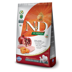 N&D Pumpkin Chicken&Pomegranate Adult Medium&Maxi - суха храна за кучета с пиле и нар 