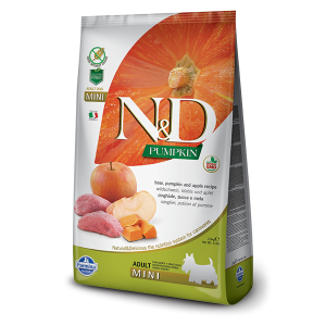 N&D Pumpkin Boar&Apple Adult Mini - суха храна за кучета с глиган и ябълка 