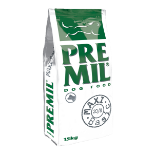 Premil Maxi Basic - пълноценна храна за кастрирани и предразположени към наднормено тегло кучета - 15 кг