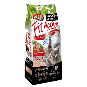 Fit Active Cat 3in1 – Sterile, Urinary, Plaque-off - Пълноценна храна за кастрирани котки против камъни в бъбреците и зъбна плака - 1,5 кг