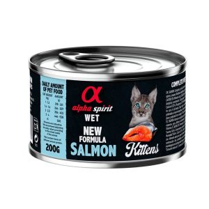Alpha Spirit Kitten Salmon - Мокра храна за малки котенца със сьомга, консерва 200 гр