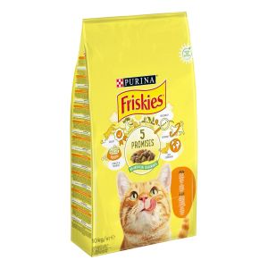 Friskies Adult - Пълноценна суха храна за котки в зряла възраст с Пиле и Зеленчуци - 10кг