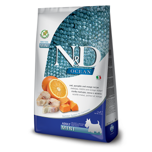 N&D Pumpkin Codfish&Orange Adult Mini - суха храна за кучета с треска и портокал
