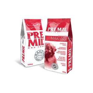 PREMIL PREMIUM MAXI PUPPY – Пълноценна храна за кученца и млади кучета от всички раси и размери.