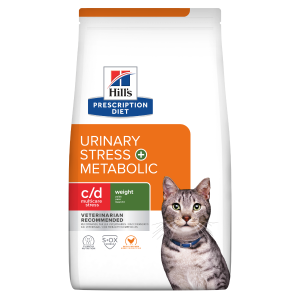 Hill's PRESCRIPTION DIET c/d Urinary Stress + Metabolic - лечебна суха храна с пилешко за котки с наднормено тегло и уринарни проблеми