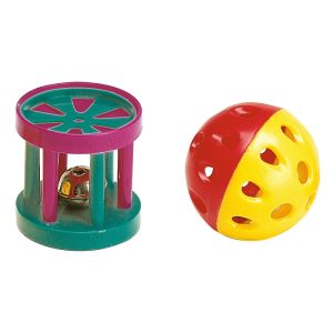 Ferplast PA 5202 BALL & CYLINDER - играчка за котка, топка и цилиндър - комплект 2 броя