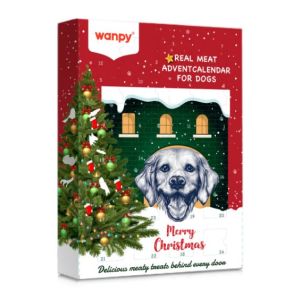 Wanpy Christmas Calendar - Коледен календар за кучета с лакомства асорти с пилешко, говеждо, патица, 150 г