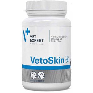 Vetexpert  VetoSkin - хранителна добавка за кучета и котки при всички типове дерматологични проблеми - 60 таб.
