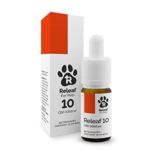 Releaf For Pets 10 - 1000мг. Широкоспектърно CBD масло в MCT масло за животни - 10мл.