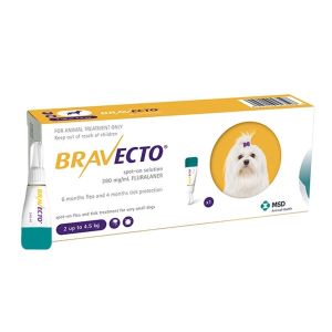 Bravecto spot on dog 112,5мг. - от 2 до 4,5 кг обезпаразитяващ препарат за кучета- 1 пипета