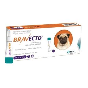 Bravecto spot on dog 250 мг. - 4,5 кг до 10 кг обезпаразитяващ препарат за кучета- 1 пипета