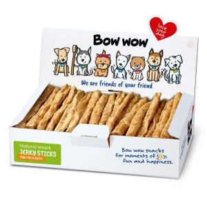 BOW WOW GRAINFREE - Лакомство за кучета - Натурални солети от говеждо, птичи дроб с юка и инулин - 50 броя в  кутия, 900 гр