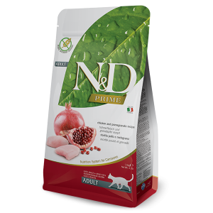 N&D PRIME Cat Chicken & Pomegranate Adult – пълноценна храна за котки над 1 година, с пиле и нар  