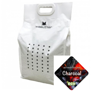 WeeLitter Charcoal - Натурална, биоразградима соева котешка тоалетна, активен въглен