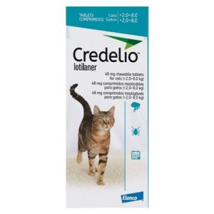 Credelio 48мг -  овкусени таблетки за външно обезпаразитяване на котки от 2 до 8 кг - кутия с 3 таблетки