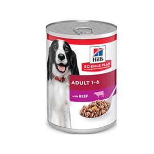 PROMO Hill's Science Plan Canine Adult Beef - мокра храна за кучета с телешко, консерва 5x370 гр. 4+1 ПОДАРЪК