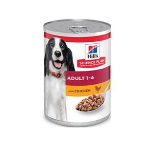 PROMO Hill's Science Plan Canine Adult Chicken - мокра храна за кучета с пилешко, консерва 5x370 гр. 4+1 ПОДАРЪК