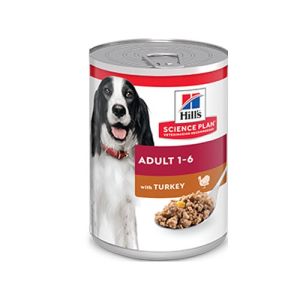 PROMO Hill's Science Plan Canine Adult Turkey - мокра храна за кучета с пуешко, консерва 5x370 гр. 4+1 ПОДАРЪК