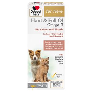 Doppelherz Haut & Fell Ol für Tiere -  Омега-3 масло - добавка за котки и кучета за кожа и козина