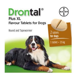Drontal Plus 35 кг. - лекарство за вътрешно обезпаразитяване за кучета - 1 таблетка