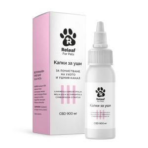 Releaf For Pets - капки за уши 3% CBD - при възпаления, инфекции и алергии - 30мл.