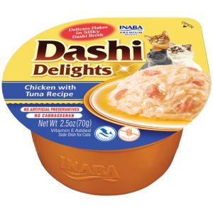 Inaba Dashi Delights Chicken with Tuna - топинг с късчета месо в японски бульон - Пиле и Риба тон, 70 гр