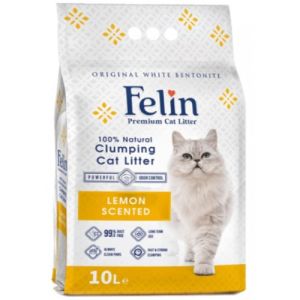 FELIN LEMON - натурална котешка тоалетна от бентонит с аромат на лимон - 10 л