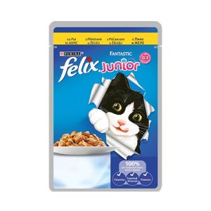 Felix Fantastic Junior - мокра храна за котенца до 1г.- пауч с пиле в желе 85гр