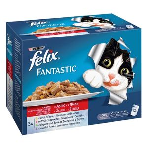Felix Fantastic Multipack - паучове за котки с месо в желе 12бр x 85гр