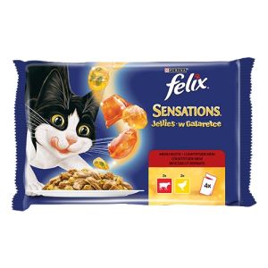 Felix Sensations - мокра храна за котки - 2 вкуса паучове месо в желе 4брх85гр