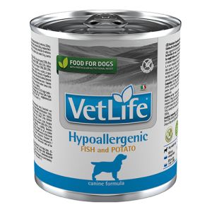 Farmina Vet Life Hypoallergenic Fish&Potato - пълноценна диетична храна за кучета с хранителна алергия. С риба и картофи 300гр.