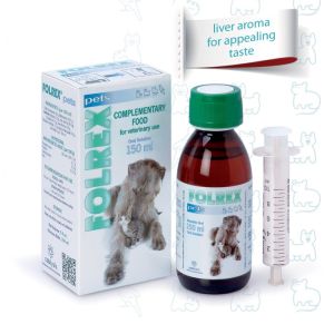FOLREX Pets - Подобрява артритни симптоми при кучета и котки, за остеоартрити и ревматоидни артрити - сироп 150 мл 