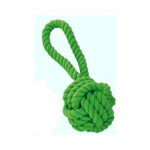 FreeDog Rope Ball - играчка за кучета - топка с въже - зелена