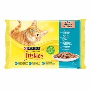 Friskies Adult Multipack 4 бр - мокра храна за котки в зряла възраст - паучове с 4 вида риба 4бр x 85гр