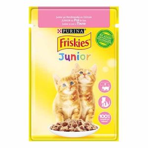 Friskies Junior - мокра храна за малки котенца - пауч хапки в сос 85гр