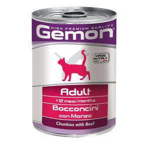 Gemon Adult Beef мокра храна за котки с говеждо на хапки